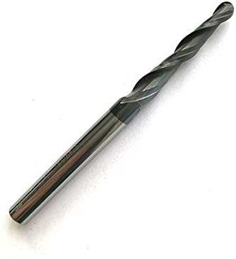 CNC Carving 2.12 Deg 2 Flutes Tapered Angle Ball Tip Radius=2.0mm X 1/4" Shank Tungsten Solid Carbide HRC55 with TiAIN Coated
