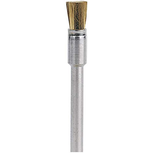 Dremel 537 Messingbuerste Zubehoersatz fuer Multifunktionswerkzeug mit 3 Messingbuersten 3,2mm zum Entrosten, Entgraten und Reinigen von Metall, Gold, Kupfer, Stahl, Blech, Messing u.v.m. Grau 13 mm
