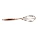 11 inch Stainless Steel Balloon Egg Whisk- Copper Coated-Rose Gold-Balloon Wire Whisk, Egg Frother, Milk Beater, Kitchen Utensil for Blending Whisking Beating Stirring