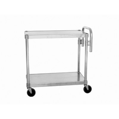PVIFSAUC2436 Utility Cart with 2 Adjustable Solid Shelves and Handle, 400 lbs Shelf Capacity, 36" Length x 24 Width x 36" Height
