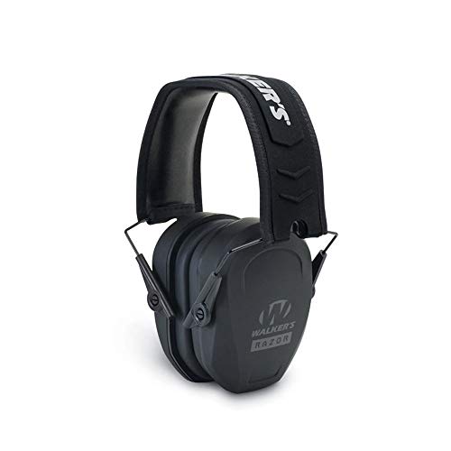 Walker's Razor Slim Passive Earmuffs Ultra Low Profile 27dB NRR Light Weight North Fork