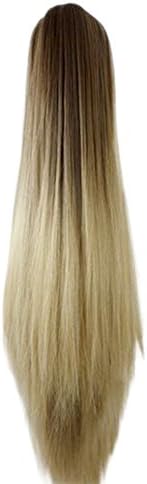 Keliay Cosplay Party Disco Funny Women Fashion Claw Clip Long Straight Ponytail Hair Extensions Wig Hairpiece