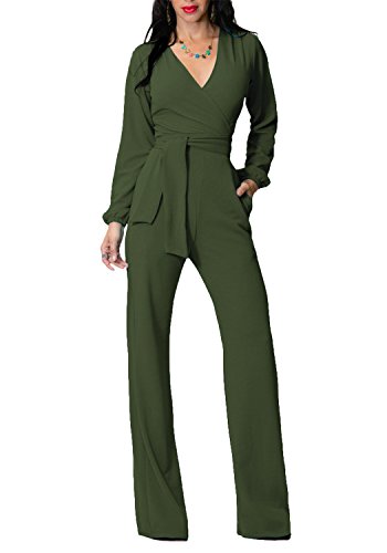 slim fit dress slacks Bodycon Collection Women's Bandage Pants Jumpsuit, Classic Black (Size L)