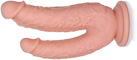8.3 inch Double Ended Headed D-i-l-d-ò Super Soft Massage for Women Men Wand Lifelike Massage Toys (Flesh2)