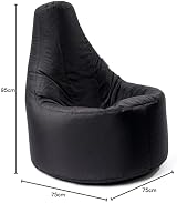 MaxiBean Black Bean Bag Chair - Weather Resistant Gaming & Lounge Chair view 3
