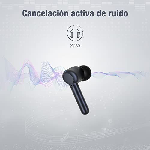Auriculares Bluetooth Active Noise Cancelling, Auriculares inalámbricos con micrófono, Bluetooth 5.1 con reducción de Ruido ANC, IPX7, Toque Inteligente, 25 Horas de Funcionamiento