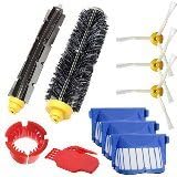 SG Accessory for Irobot Roomba 600 610 620 650 Series Vacuum Cleaner Replacement Kit - Included 3 Pack Filters, 3-Arm Side Brush, and 1 Pack Bristle and Flexible Beater Brush, 1 Pack Cleaning Tool