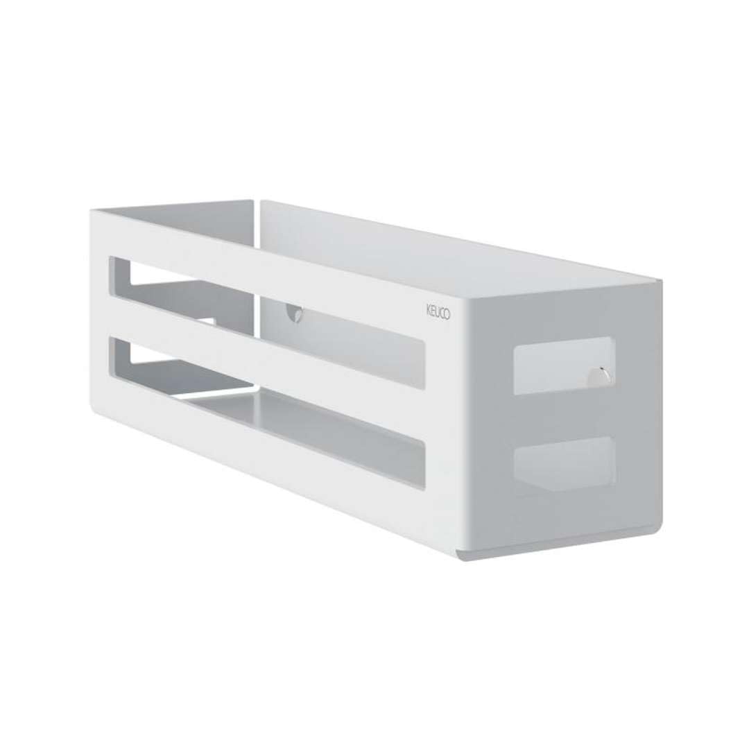 Keuco Aluminium Shower Basket - White, Removable, Wall Mounted, 32 x 9 x 12 cm, With Drain Slots, Easy to Clean