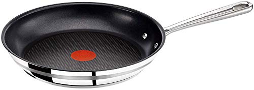 T-fal H8650635 Jamie Oliver Stainless Steel Frypan, 28cm, Small, Silver