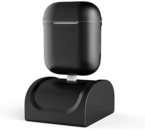 Daite Airpods Silicone Charging Station - Airpods Charger Stand Dock with Airpods Case Cover - Black