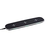 mobfun 3 Coils Wireless Charging Pad with 2 USB Ports, Charge 5 Devices Simultaneously Compatible with iPhone X iPhone 8 Plus, Samsung Galaxy S8 Plus and More, AC Adatper Included (Black)