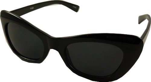 Revive Eyewear Big Girls' Feline Cats Eye Retro Black Frame/ Black Lens Non Polarized Sunglasses 140