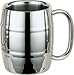 Bruntmor, 15 Oz Double Wall 18/8 Stainless Steel Beer Mug with Handle. Set of 2