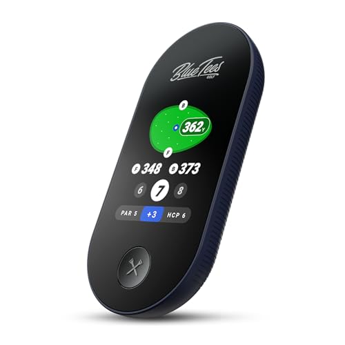 Blue Tees Golf Ringer - Magnetic Golf GPS Handheld, Touch Screen Display, Water Resistant Golf Distance Range Finder, 40,000+ Preloaded Courses, 10+ Hours Battery, Built-in Magnetic Strip