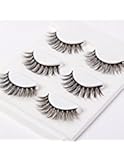 3D False Eyelashes Extension 3Pairs Long Lashes With Volume for Women's Make Up Handmade Soft Fake Eyelash