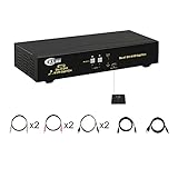 CKLau 2 Port KVM Switch DVI Dual Monitor Extended