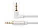 BlueRigger 3.5mm Right Angled Male to Flat Male Stereo Audio Cable - 6 Feet (White) - Supports iPhone, iPod, iPad, Android and other Smartphones
