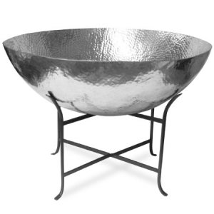 Extra Large Aluminum Hammered Bowl with Stand