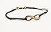 Infinity bracelet for men, black cord men's bracelet with a bronze infinity charm, groomsmen gift for him, endless, friendship bracelet