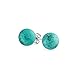 Simple Gemstone Stabilized Turquoise Round Ball Stud Earrings For Women .925 Sterling Silver 6MM