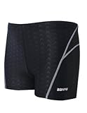 EASEA Men`s Quick Dry Compression Square Leg Swimsuit 2X-Large Black(Grey Line)