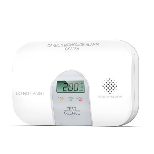 Siterwell Carbon Monoxide Detectors, 10 Year Product Life CO Detector with LCD Digital Display and Sound Warning, ETL Listed, Carbon Monoxide Detectors Battery Operated for Home School Office, 1-Pack