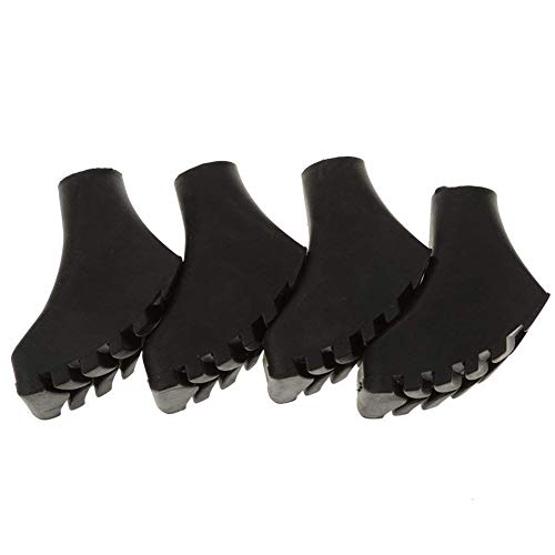 Trekking Poles Rubber Tips Anti Slip Pole Tip Cap Hiking Poles Accessory Outdoor Gadget 5cm Black 4Pcs