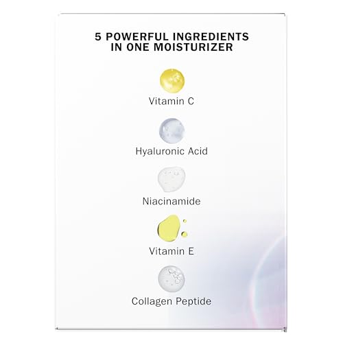 OLAY SUPER CREAM WITH SUNSCREEN SPF 30, LIGHTWEIGHT FACE MOISTURIZER WITH SUN PROTECTION, 5-IN-1 SKIN CARE BENEFITS – HYDRATING, BRIGHTENING, FIRMING – NIACINAMIDE, VITAMIN C, COLLAGEN PEPTIDE, 1.7 OZ