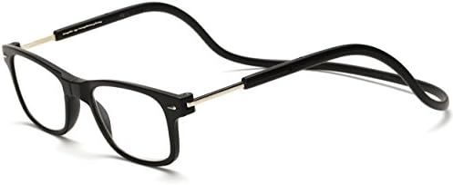 Adjustable Front Connect Reader Magnetic Reading Glasses for Women and Men Black 175