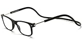 My eyes Adjustable Front Connect Reader hang neck click Magnetic Reading Glasses(Black +1.50)