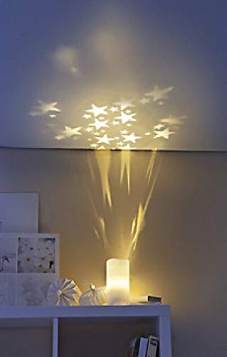Projektions-Kerze „Starlight tolle Kerze mit Sternen mit Timer