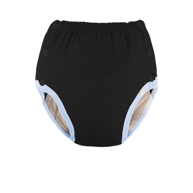 Photo 1 of Reusable Cotton Adult Incontinence Diapers for Seniors – Breathable, Leak-Proof, Washable Cloth Diapers, Absorbent Urine Pads for Elderly (Black,XX-Large)