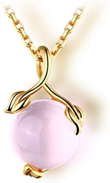 Real 925 Sterling Silver Natural Rose Quartz Pendant Necklace for Women Engagement Fine Jewelry
