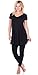 Popana Womens Short Sleeve Summer Tunic Tops to Wear with Leggings Loose Fit Plus Size Made in USA Large Black
