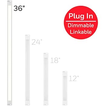 Honeywell 36in. Linkable Fixture, Selectable Brightness, Slim LED Strip, Cabinet, Kitchen Light, HI/Off/Low Switch, Plug-in or Direct Wire, 44108, 36 in, White