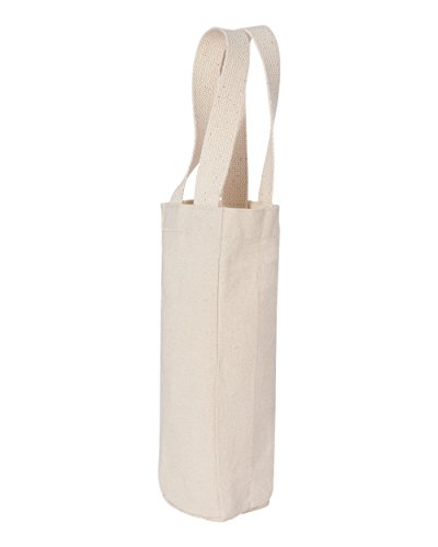 Liberty Bags Single Bottle Wine Tote (1725)- Natural,One Size