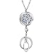 Fashion Badge Lanyard Necklace for Women Super Strong Stainless Steel Beaded Satellite Chain Lanyard with ID Holder and Key Chains Non Breakaway Essential Oil Diffuser Badge Holder Lanyard for Nurses