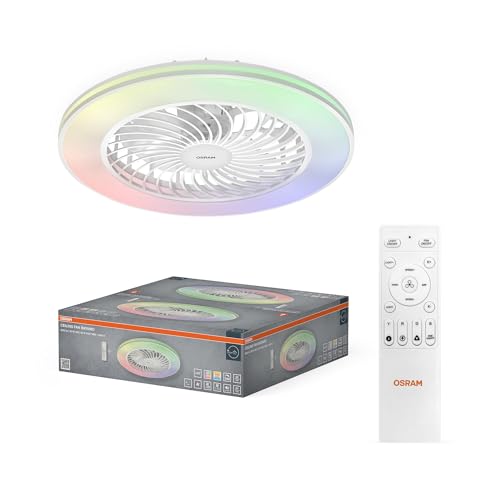 Osram Bayamo LED Ceiling Fan 590 mm, 58 W, 2530 Lumens, CCT 3000-6500 K, RGB, 110 Degree Beam Angle, 1935 m³/h Airflow, 50,000 Hour Lifetime, Dimmable, Remote Control