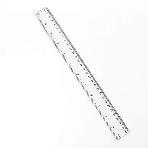 ALLINONE Plastic Ruler Flexible Ruler with Inches and Metric Measuring Tool 12 Inch (2 Pieces), Clear, Plastic Ruler 12, 2x12"