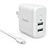 Anker 24W Dual USB Wall Charger PowerPort 2 with Foldable Plug + 3ft Lightning-to-USB Cable for iPhone SE/6/6s/6 Plus, iPad Air 2/Pro/mini 3 and More