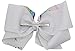 JoJo Siwa Large Cheer Hair Bow for Girls - White Rainbow with Gold Unicorn