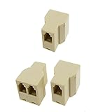 Gfortune 3pcs RJ11 1 Female to 2 Female Plug