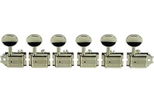 Kluson 6 In Line Supreme Series Tuning Machines Nickel With Metal Oval Button
