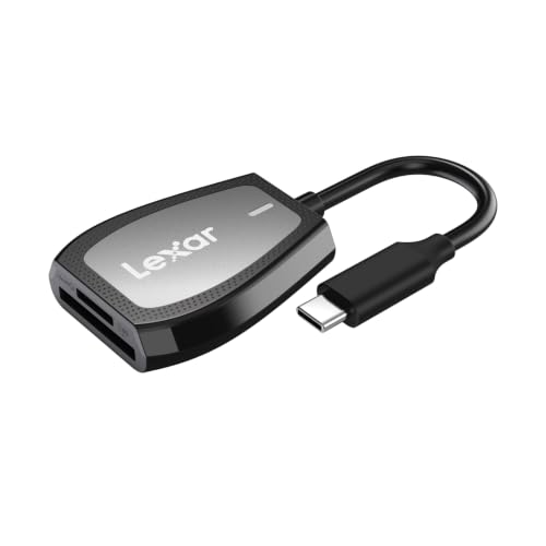Lexar Professional Doppelschlitz-Reader mit USB-C Anschluss für SD- und microSD-Karten UHS-I schwarz