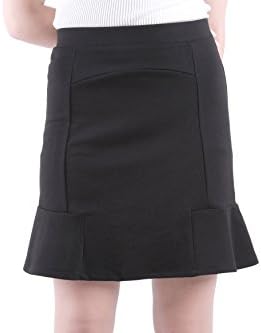 FAVELEM Women's Stretch Cotton Elastic Waist Pencil Skirt Black,XXXL 1201-7