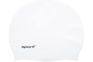 Sporti Silicone Swim Cap for Women & Men, Adult, Vibrant Lightweight Swimming, Non-Slip, Easy Wear, Removal, Protects Hair