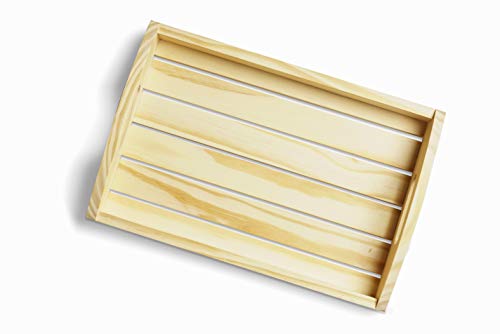 GoCraft Pine Wood Tray | Serveware Kitchen Accessories Breakfast Tray Small Size - 12" X 8" [CC0213-CG] - Thumbnail 2
