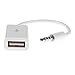 Efanr® [2 Packs] 3.5mm Male Car AUX Audio Plug Jack to USB 2.0 Female Adapter Converter Cord Cable White