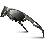 RIVBOS Polarized Sports Sunglasses Driving Sun Glasses for Men Women Tr 90 Unbreakable Frame for Cycling Baseball Running Rb831 (Sliver&Black)
