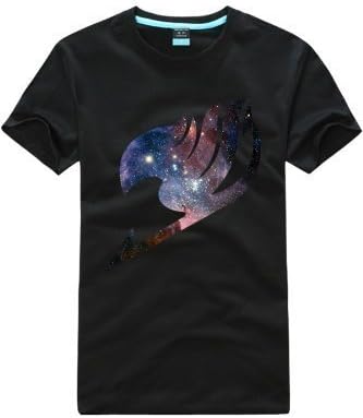 Hymorning Creative Printed Cotton Fashion Men T-shirt Fairy Tail 5 (XXXXL, Grey)